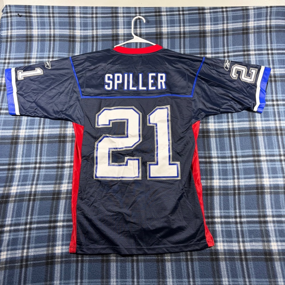 Reebok NFL Buffalo Bills CJ Spiller 21 Jersey Navy Blue Mens Small +2 Length